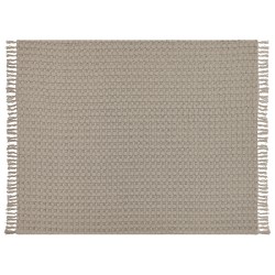 Narzuta na łóżko BERE Bawełna 150 x 200 cm Beżowoszary