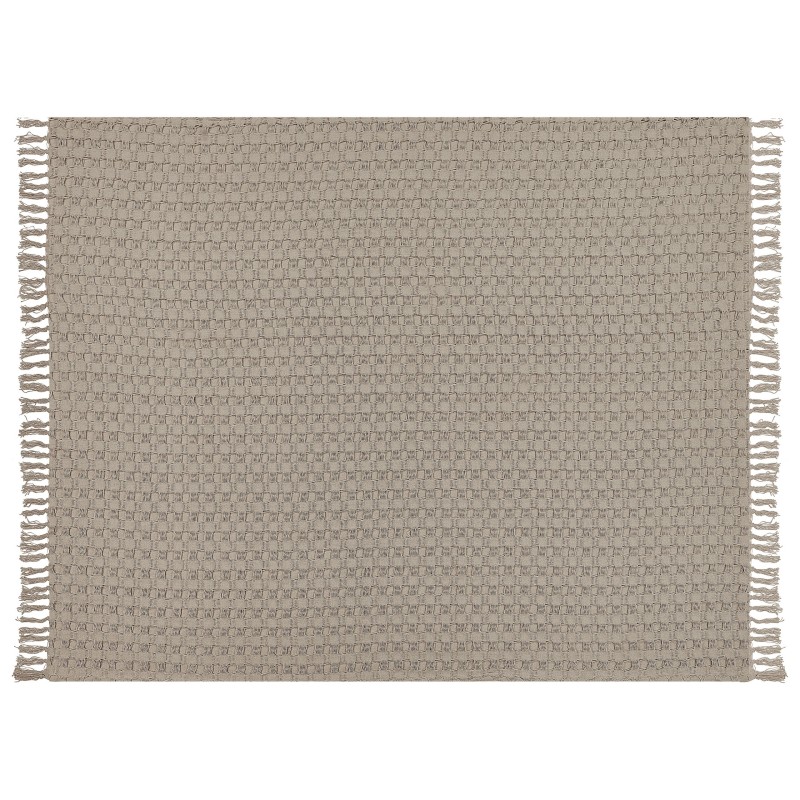 Narzuta na łóżko BERE Bawełna 150 x 200 cm Beżowoszary