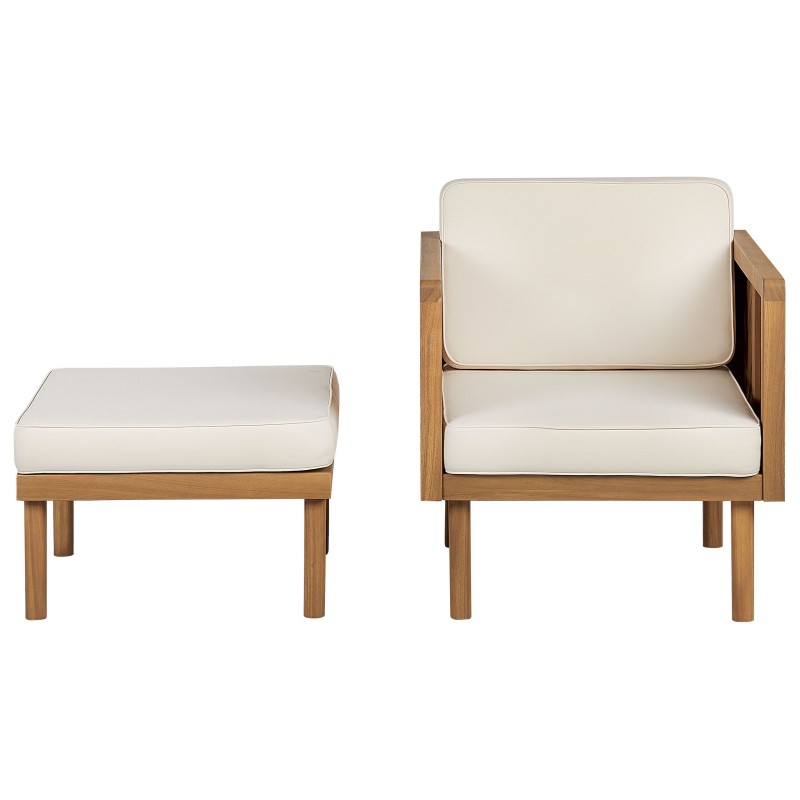 Zestaw ogrodowy ze stolikiem i otomaną dla 5 osób BARATTI Drewno akacjowe Brązowy