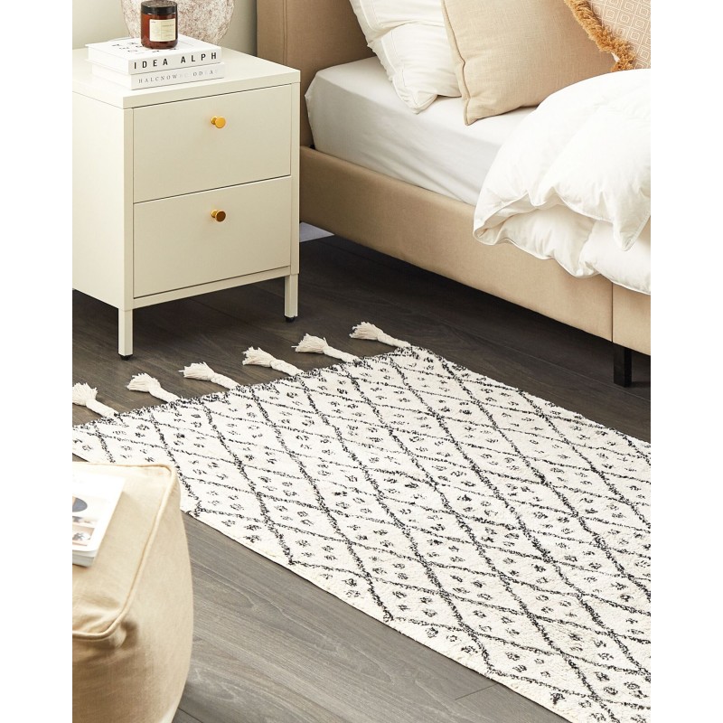 Dywan bawełniany 80 x 150 cm biało-czarny AGADIR