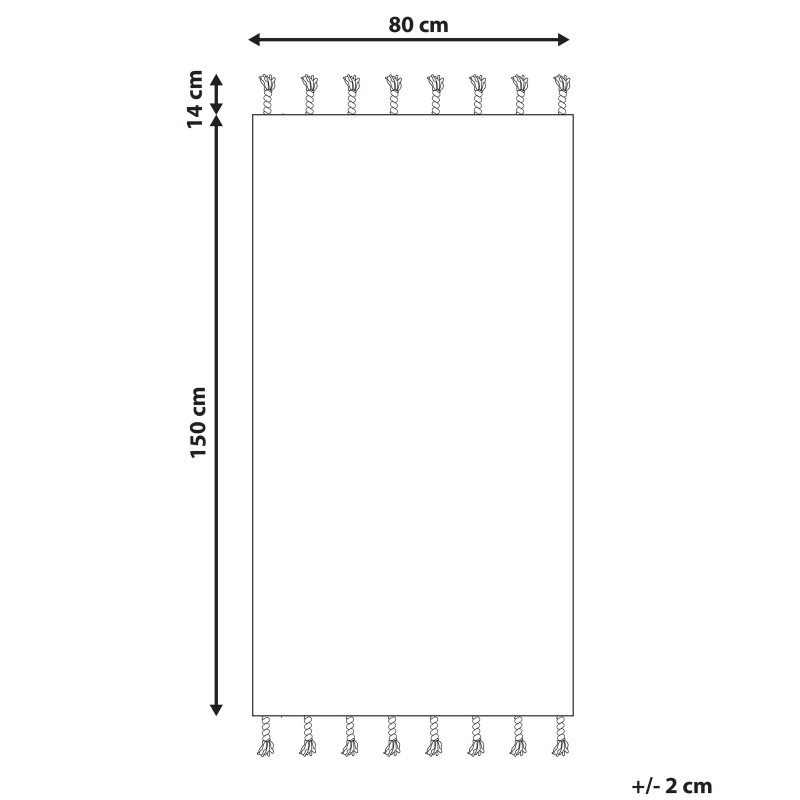 Dywan bawełniany 80 x 150 cm biało-czarny AGADIR