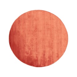 Dywan okrągły z wiskozy ⌀ 140 cm pomarańczowy GESI II
