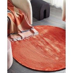 Dywan okrągły z wiskozy ⌀ 140 cm pomarańczowy GESI II