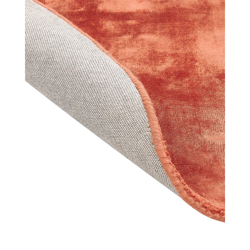 Dywan okrągły z wiskozy ⌀ 140 cm pomarańczowy GESI II