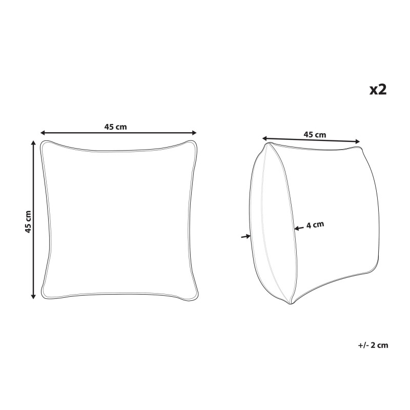 Zestaw 2 poduszek dekoracyjnych KASRA Sztuczne futro 45 x 45 cm Jasnobeżowy Wzór abstrakcyjny