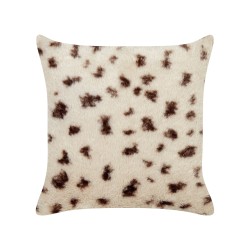 Zestaw 2 poduszek dekoracyjnych KASRA Sztuczne futro 45 x 45 cm Jasnobeżowy Wzór abstrakcyjny