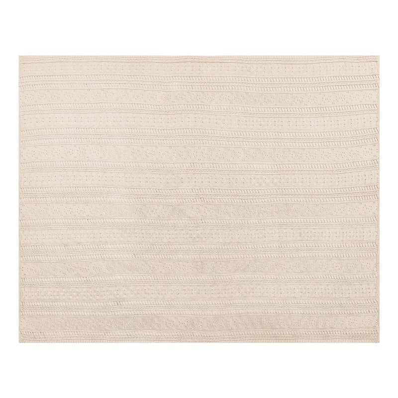 Narzuta na łóżko DAULET Bawełna 150 x 200 cm Jasnobeżowy