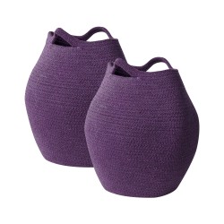 Zestaw 2 koszy PANJGUR Bawełna Purpurowy