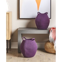 Zestaw 2 koszy PANJGUR Bawełna Purpurowy