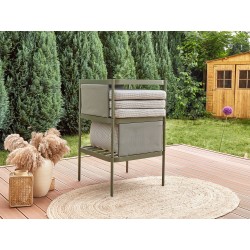 Zestaw ogrodowy ze stolikiem dla 2 osób TERRACINA Metal Oliwkowy