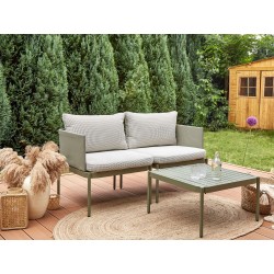 Zestaw ogrodowy ze stolikiem dla 2 osób TERRACINA Metal Oliwkowy