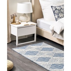 Dywan wełniany 80 x 150 cm beżowo-niebieski DATCA