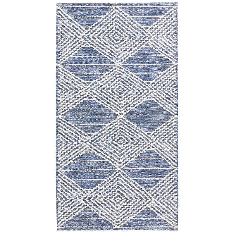 Dywan wełniany 80 x 150 cm beżowo-niebieski DATCA