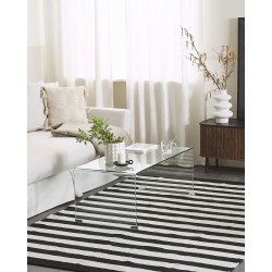 Dywan zewnętrzny 140 x 200 cm czarno-biały TAVAS