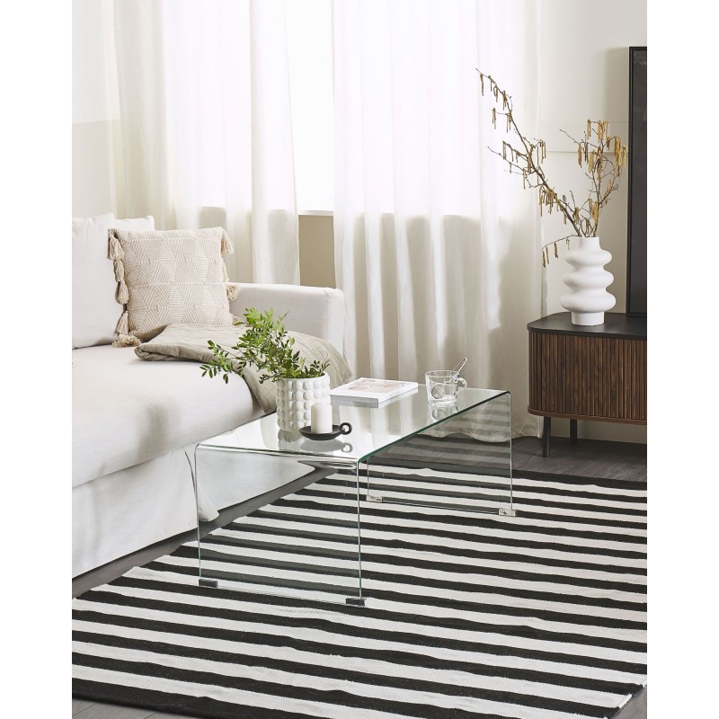 Dywan zewnętrzny 140 x 200 cm czarno-biały TAVAS