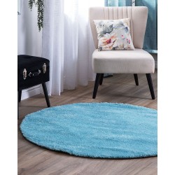 Dywan shaggy okrągły ⌀ 140 cm niebieski DEMRE