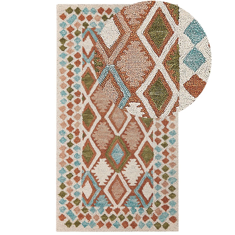 Dywan wełniany 80 x 150 cm wielokolorowy ERMENEK