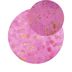 Dywan patchwork okrągły skórzany ⌀ 140 cm różowy ZEYTIN