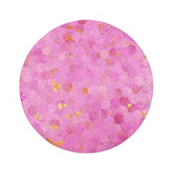 Dywan patchwork okrągły skórzany ⌀ 140 cm różowy ZEYTIN