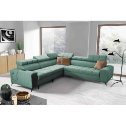 Ecksofa Venna III mit Schlaffunktion, USB-Anschluss und öffnender Bar - Plüsch, Avra 11