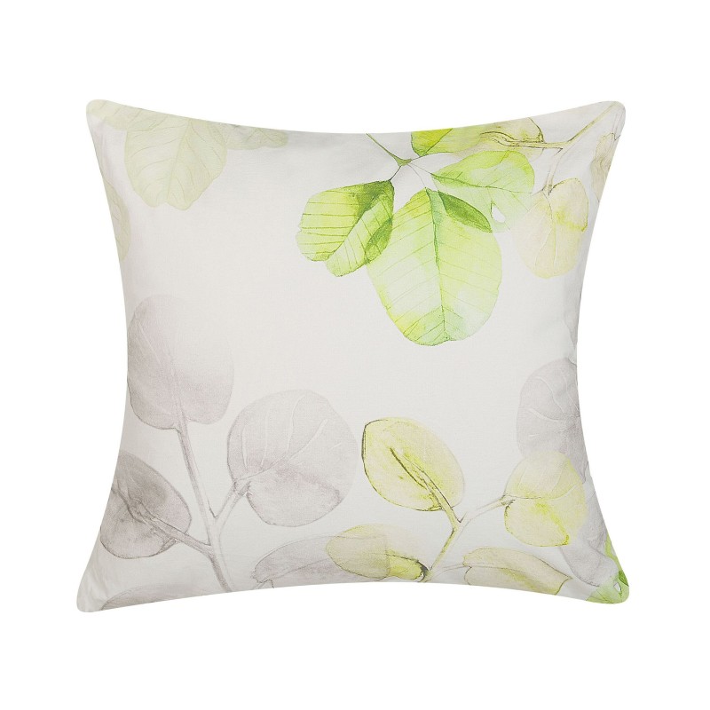 Zestaw 2 poduszek dekoracyjnych PEPEROMIA Bawełna 45 x 45 cm Biały Wzór roślinny