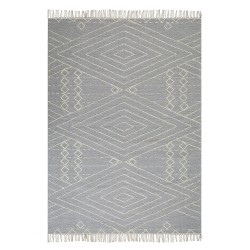 Dywan bawełniany 140 x 200 cm biało-szary KHENIFRA