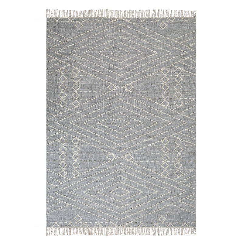 Dywan bawełniany 140 x 200 cm biało-szary KHENIFRA