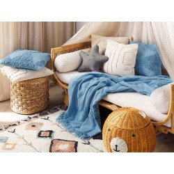 Koc KHARI Bawełna 125 x 150 cm Błękitny