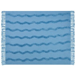 Koc KHARI Bawełna 125 x 150 cm Błękitny