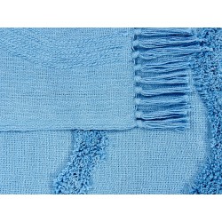 Koc KHARI Bawełna 125 x 150 cm Błękitny