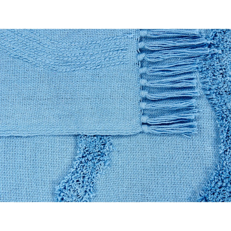 Koc KHARI Bawełna 125 x 150 cm Błękitny