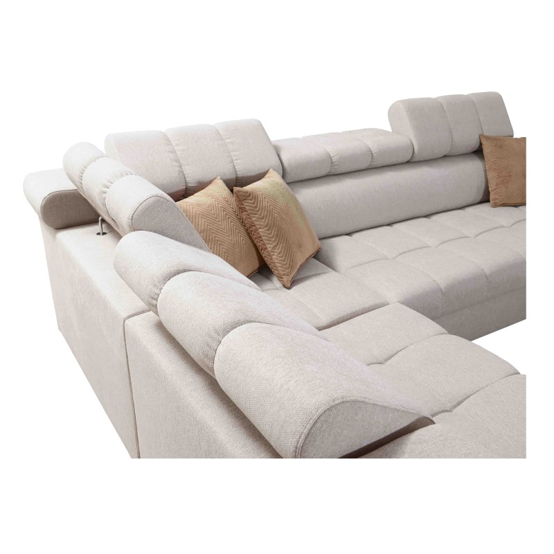 Ecksofa Venna III mit Schlaffunktion, USB-Anschluss und öffnender Bar - Plüsch, Avra 11