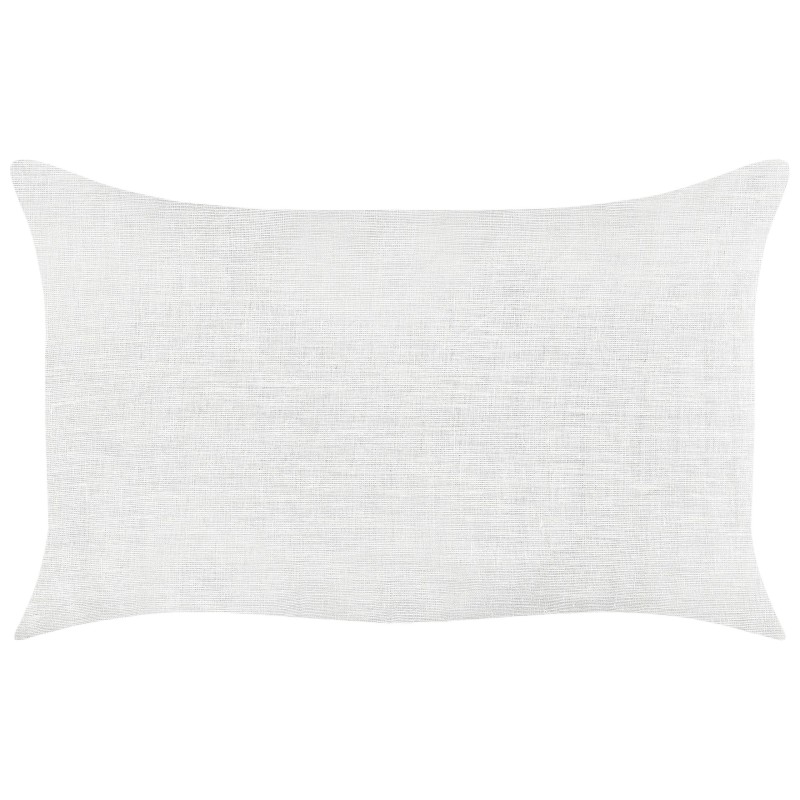 Zestaw 2 poduszek dekoracyjnych BANORI Len 30 x 50 cm Biały Jednolity