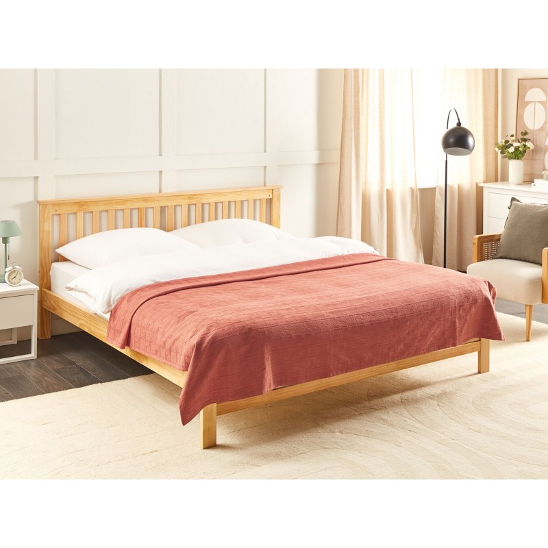 Narzuta na łóżko MARAKA Bawełna 150 x 200 cm Jasnoczerwony