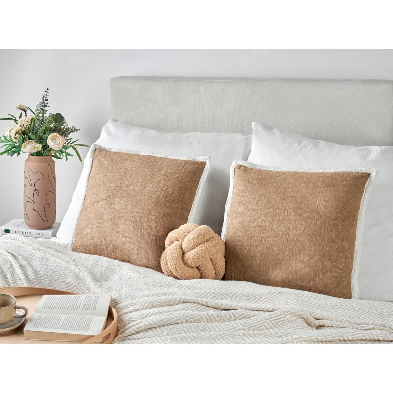 Zestaw 2 poduszek dekoracyjnych IANTHE Bawełna 45 x 45 cm Brązowy Jednolity
