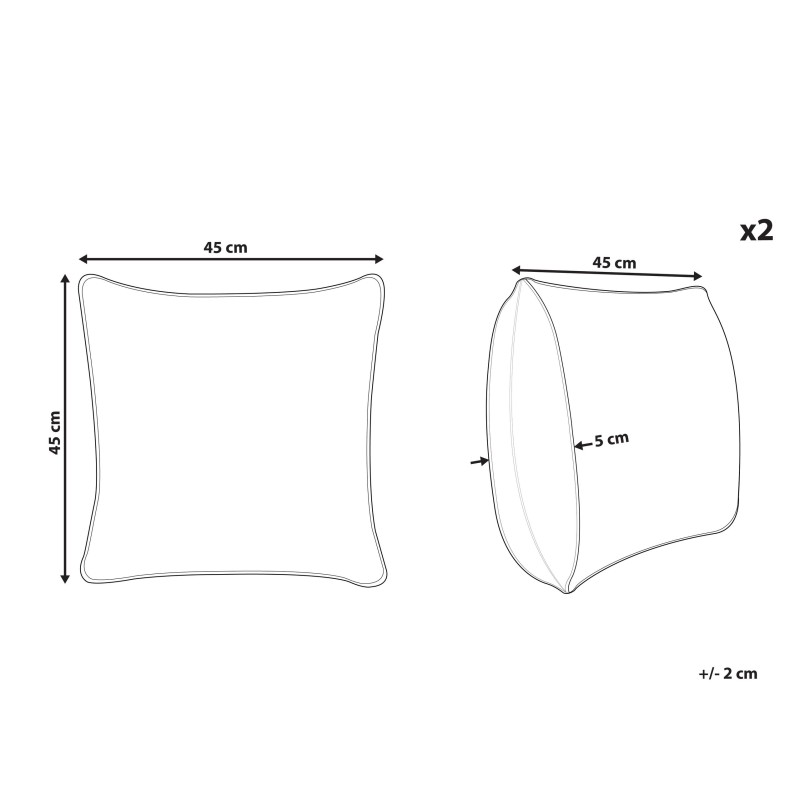 Zestaw 2 poduszek dekoracyjnych IANTHE Bawełna 45 x 45 cm Brązowy Jednolity