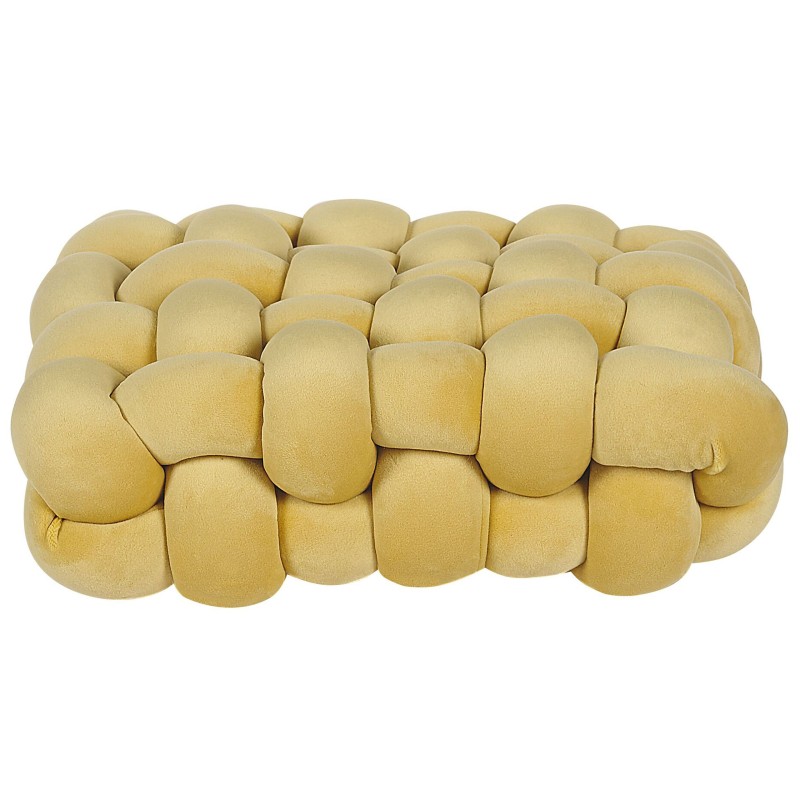 Welurowa poduszka dekoracyjna supeł 30 x 30 cm żółta SIRALI