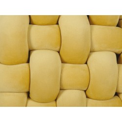 Welurowa poduszka dekoracyjna supeł 30 x 30 cm żółta SIRALI