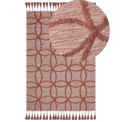 Dywan bawełniany 140 x 200 cm czerwony KIRSEHIR