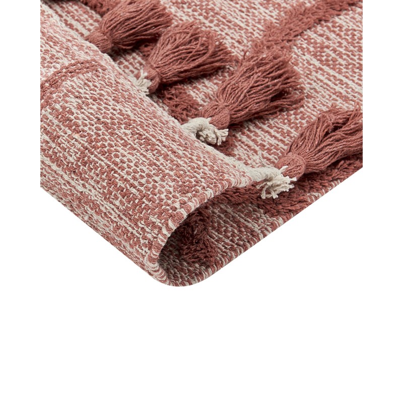 Dywan bawełniany 140 x 200 cm czerwony KIRSEHIR