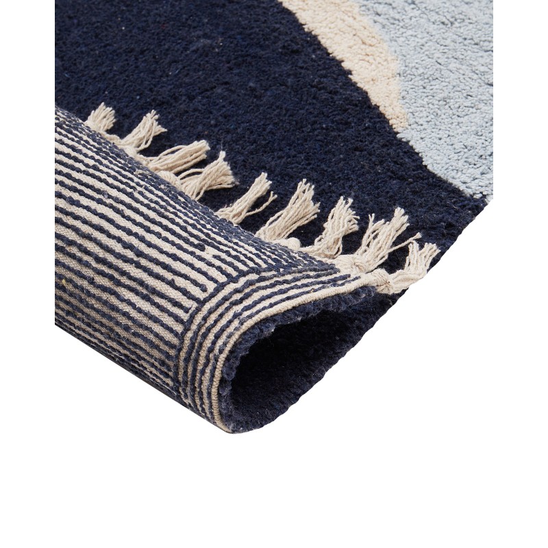 Dywan bawełniany 140 x 200 cm wielokolorowy z niebieskim XINALI