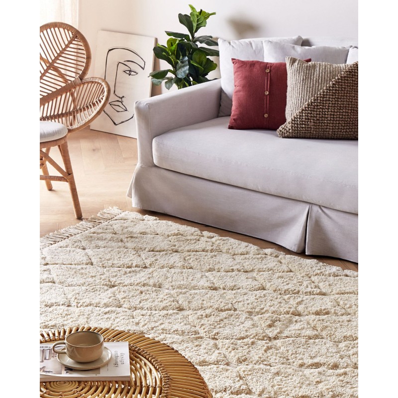 Dywan bawełniany 140 x 200 cm beżowy SILCHAR