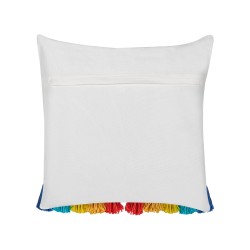 Bawełniana poduszka dekoracyjna motyw tęczy 45 x 45 cm wielokolorowa DORSTENIA