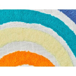 Bawełniana poduszka dekoracyjna motyw tęczy 45 x 45 cm wielokolorowa DORSTENIA