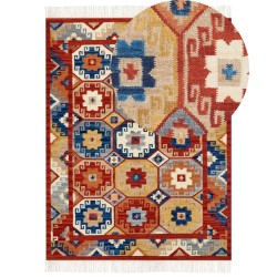 Dywan wełniany kilim 160 x 230 cm wielokolorowy LUSARAT