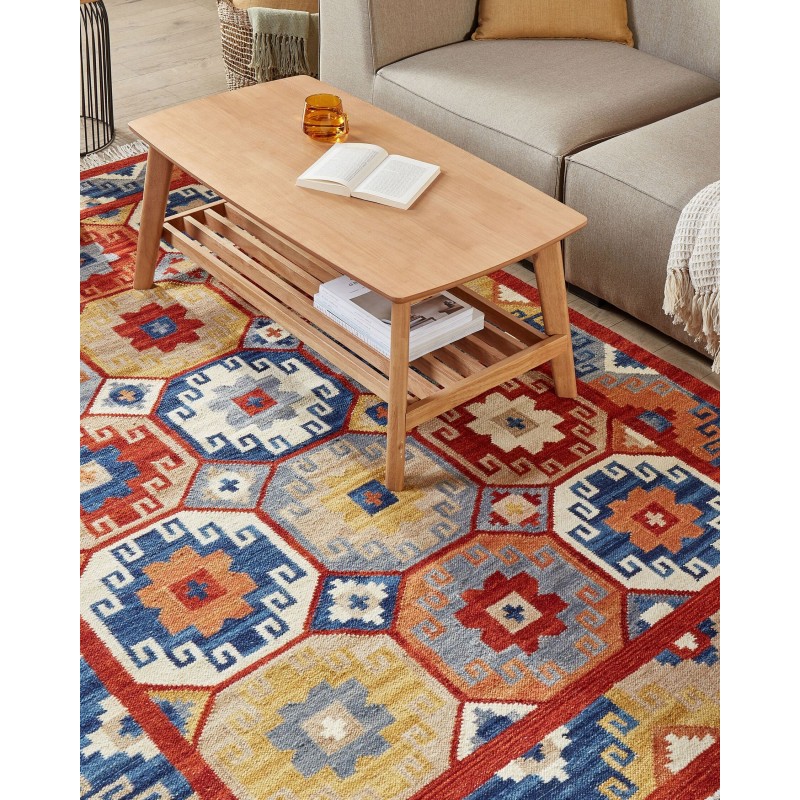 Dywan wełniany kilim 160 x 230 cm wielokolorowy LUSARAT