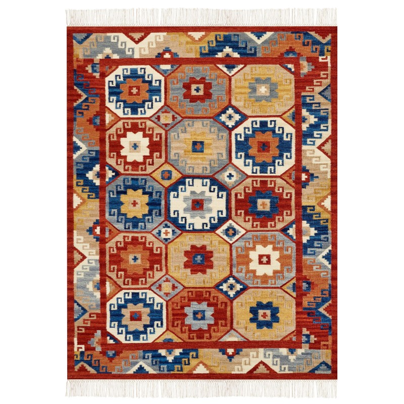 Dywan wełniany kilim 160 x 230 cm wielokolorowy LUSARAT