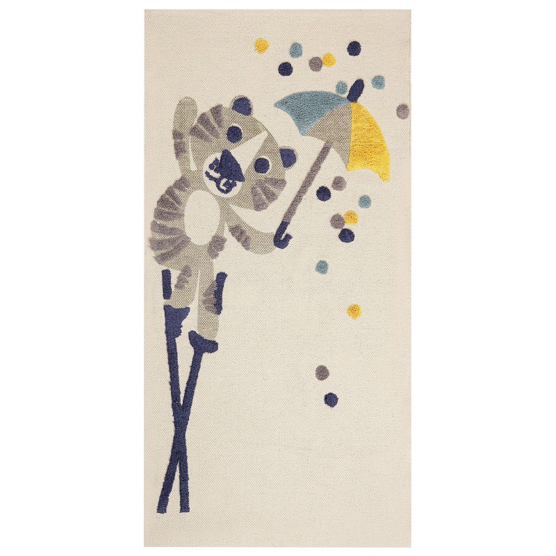 Dywan dziecięcy bawełniany w zwierzęcy wzór 80 x 150 cm beżowy SINGKIL