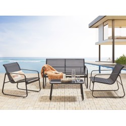 Zestaw ogrodowy ze stolikiem dla 4 osób BARREA Metal Czarny