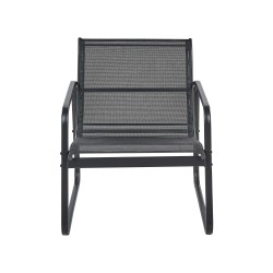 Zestaw ogrodowy ze stolikiem dla 4 osób BARREA Metal Czarny